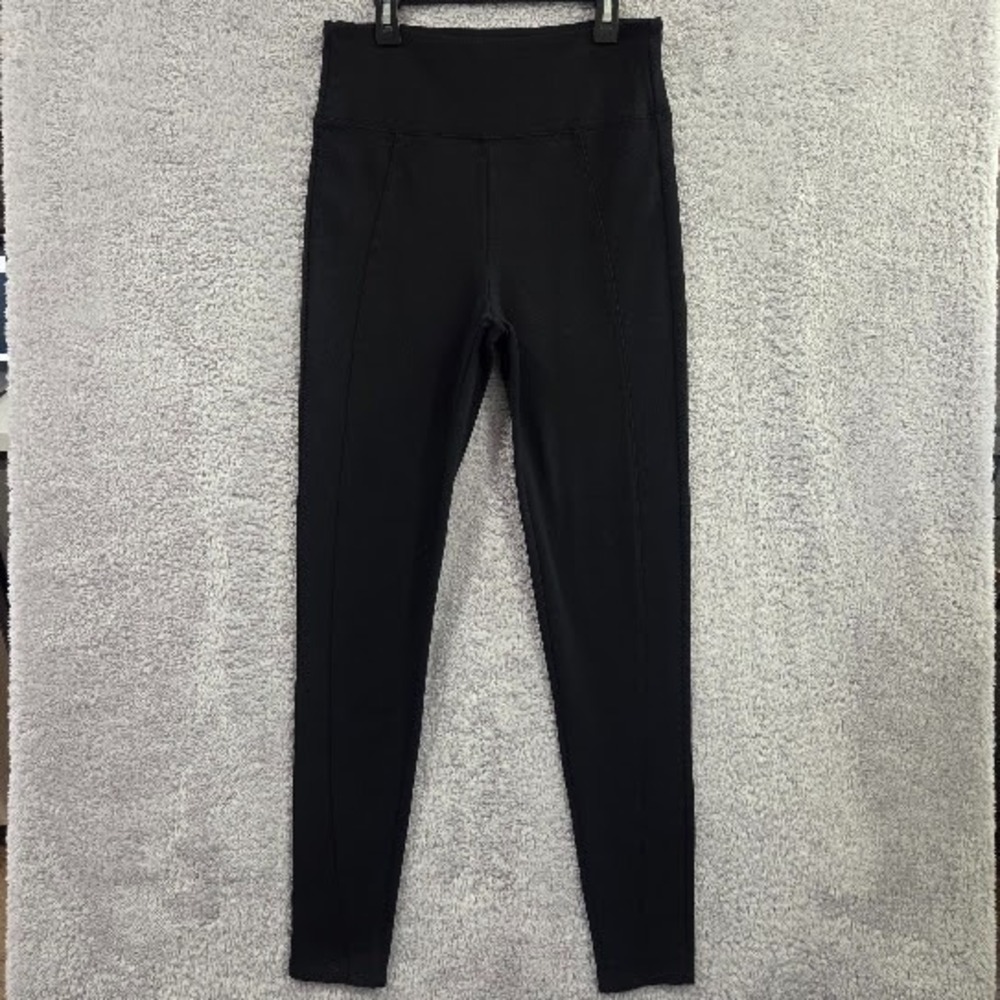Assets by Spanx Leggings Women's Large Black High Rise Seamed Ponte Stretch